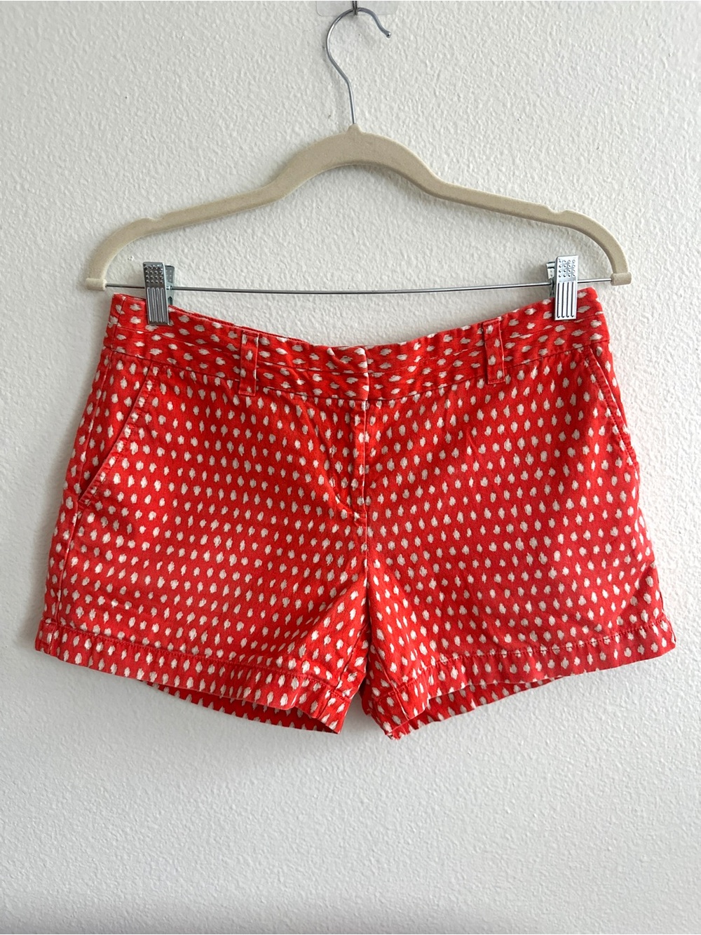 LOFT Riviera Collection Orange Abstract/Tribal Dotted Shorts (Size 4)